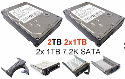 2TB 2x1TB 7,2K LFF 3,5" SATA Kit