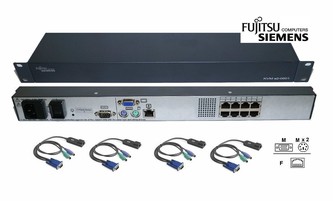 Fujitsu Siemens s2-0801 8 Port CAT5 IP KVM Switch +4ks Adapter